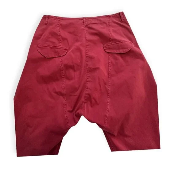 Nili Lotan Paris Drop Crotch Cropped Pants, ‎ Size 10, Red - Picture 8 of 12